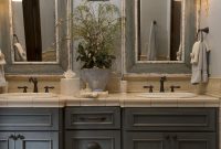 French Country Bathroom Gray Washed Cabinets Mirrors With Painted throughout size 980 X 1470 French Country Bathroom Gray Washed Cabinets Mirrors With Painted throughout size 980 X 1470